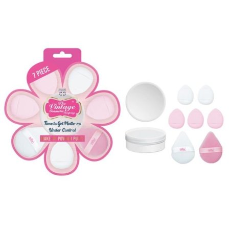 VINTAGE COSMETICS MAKEUP POWDER PUFF SET