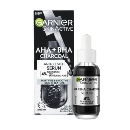 GARNIER SKIN ACTIVE AHA + BHA CHARCOAL SERUM (30ml)