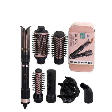 Enzo 7 in 1 Detachable Rotating Hair Dryer Curling Wand Hot Air Brush