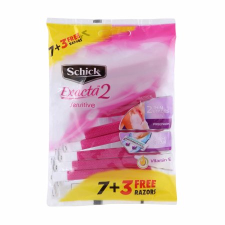 SCHICK EXACTA 3 SENSITIVE RAZORS (7+3 free)