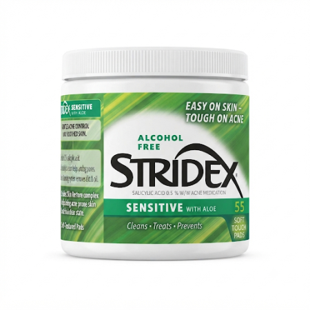 STRIDEX SENSITIVE WITH ALOE ALCOHOL PADS (55 pads)