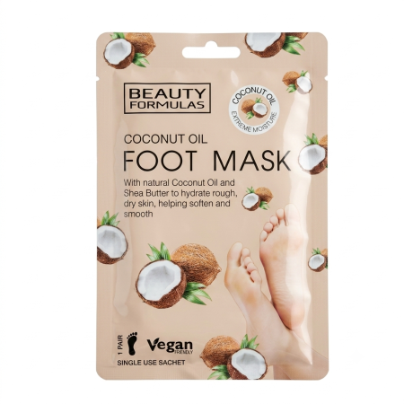 BEAUTY FORMULAS COCONUT OIL FOOT MASK - 1 PAIR