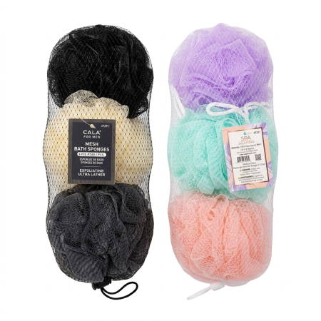 CALA MESH BATH SPONGES SET (3 Pcs)