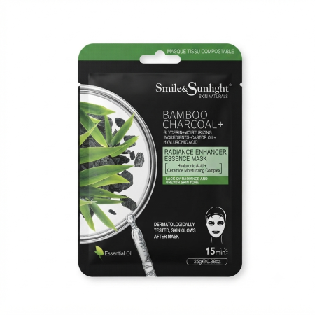 SMILE & SUNLIGHT BAMBOO CHARCOAL RADIANCE ENHANCER ESSENCE MASK 25G