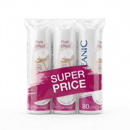 CLEANIC COTTON PADS - 3 PACK (240 PCS)