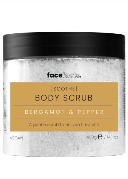 FACEFACTS BERGAMOT & PEPPER BODY SCRUB (400g)